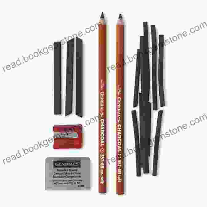 An Assortment Of Drawing Pencils, Charcoal, And Other Materials On A Wooden Table. Artist S Drawing Techniques: Discover How To Draw Landscapes People Still Lifes And More In Pencil Charcoal Pen And Pastel