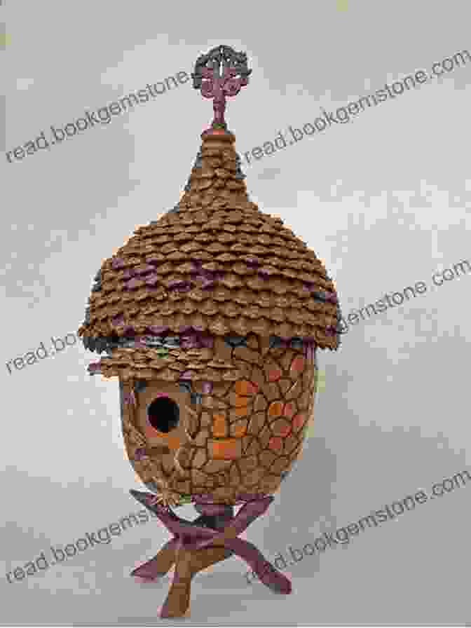 An Intricate Birdhouse Gourd With Carvings And Unique Textures Vibrant Watercolor Birds: 24 Effortless Projects Of Showstopping Avian Species